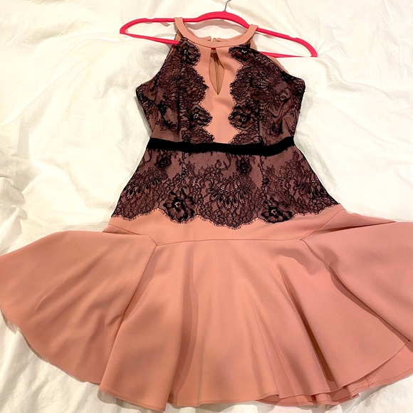 Pink with black lace BCBG dress - Picture 1 of 8